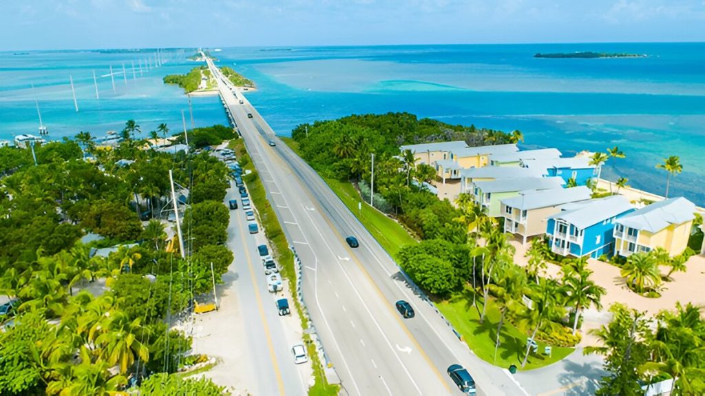 aerial view of florida keys road trip
