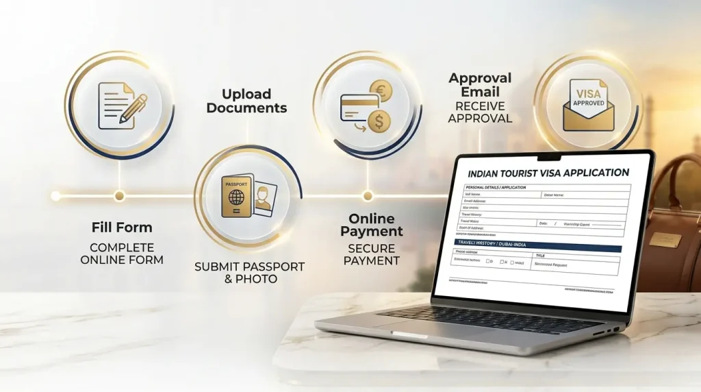 tourist visa application Dubai to India