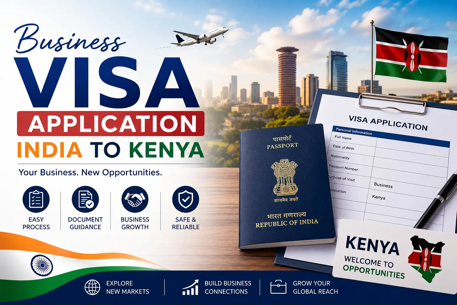 business visa application India to Kenya