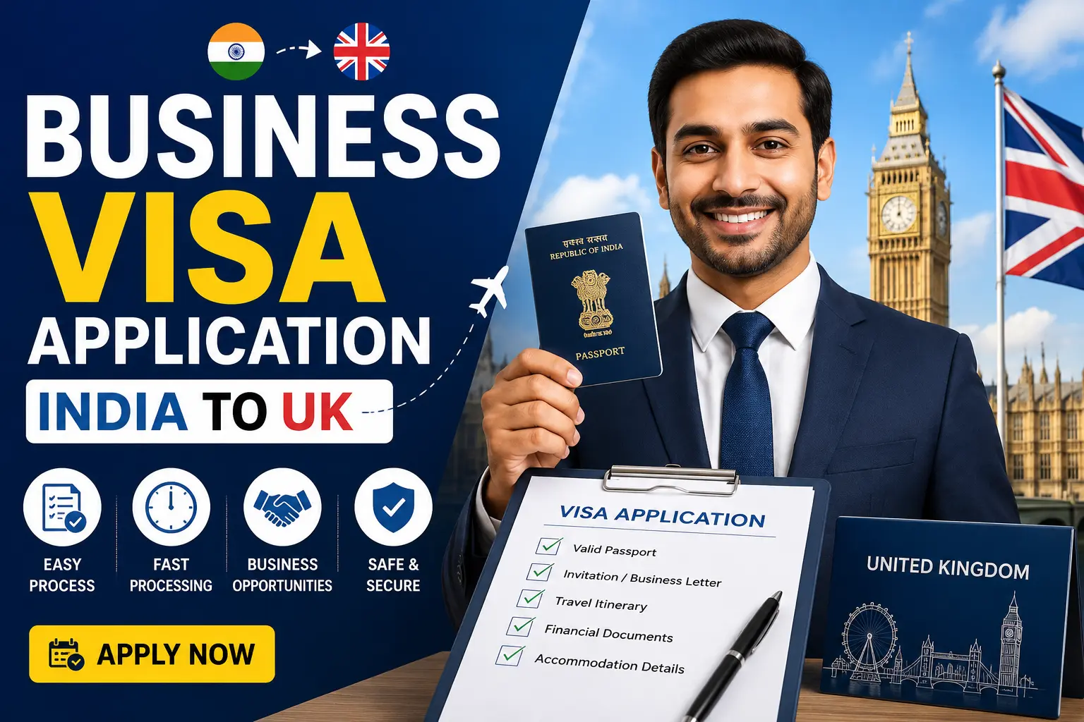business visa application India to UK