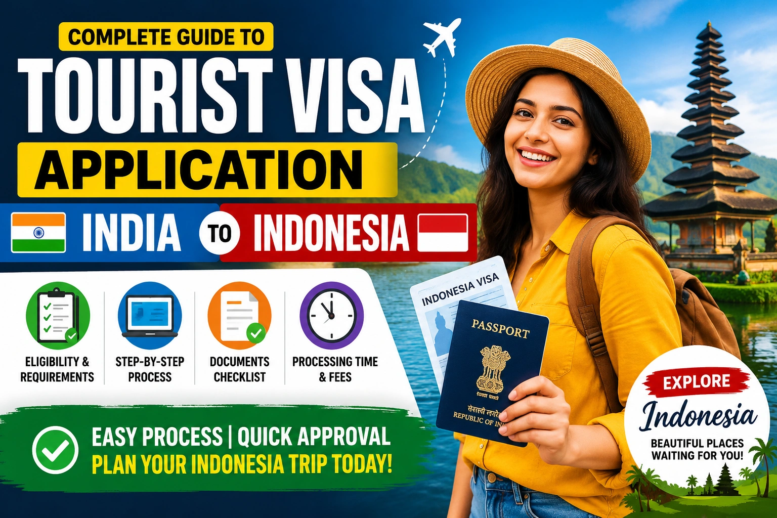 Tourist Visa Application India to Indonesia